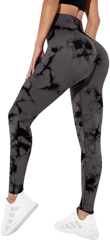 Seamless high waist sports leggings in gray and black